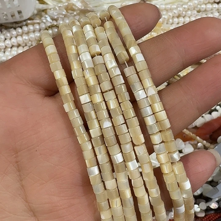 玛瑙/玉髓合金珠宝半成品4mm海贝直切咖色