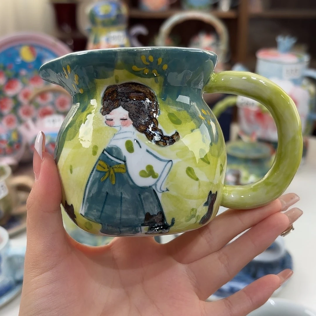 瓷片景德镇手绘高温釉下彩陶瓷茶具