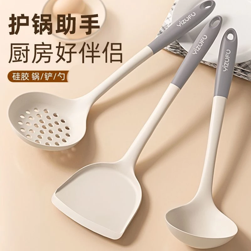 食品级硅胶铲子不粘锅专用锅铲耐高温硅胶铲子护锅家用炒菜铲汤勺