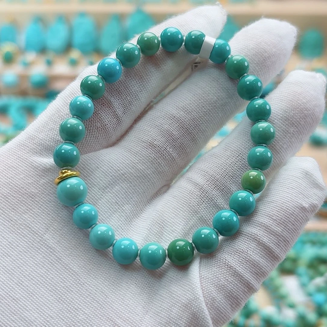 绿松石18K金镶嵌珠宝奇石