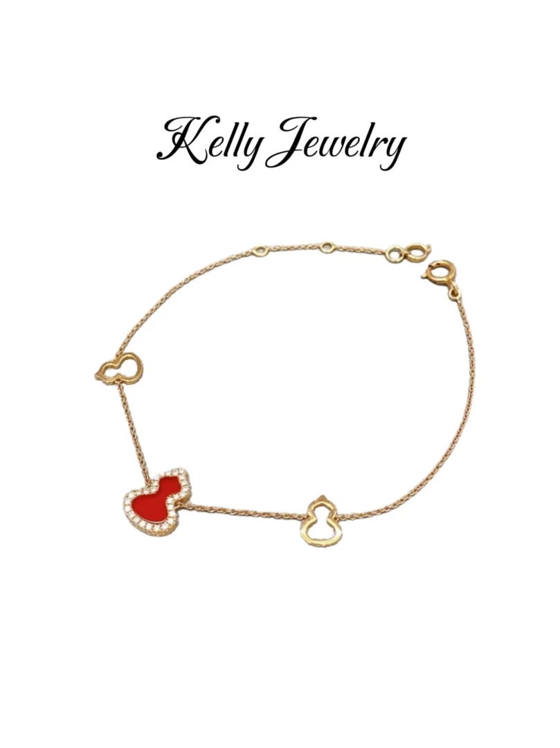 镀V金三葫芦镂空手链