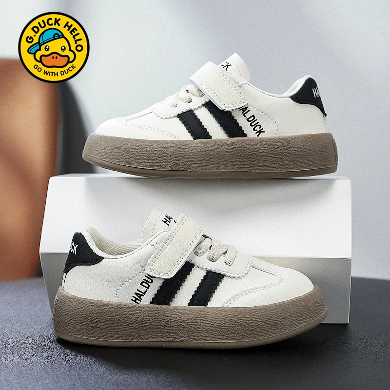 小黄鸭男童休闲板鞋2025春秋新款中大童女童百搭运动面包跑步潮鞋