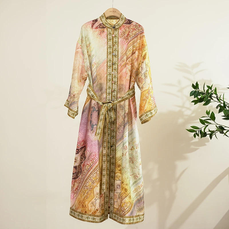 澳大利亚25年度假系列渐变色定位印花女士连衣裙（241907）20909