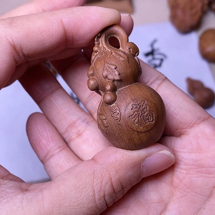手串/手链檀香木老山檀香精雕满工福字葫芦