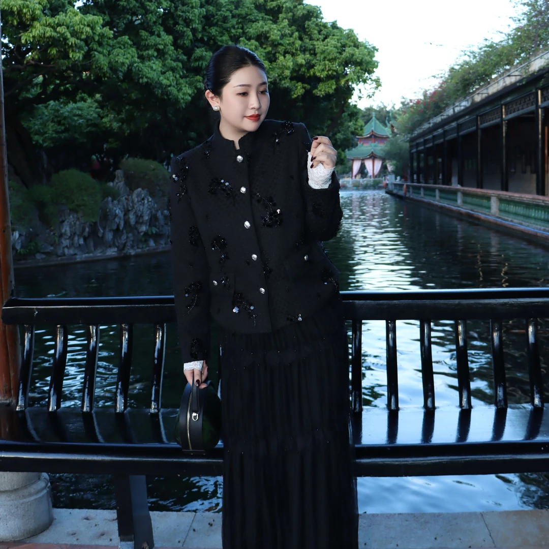 多肉新中式国风轻奢小香风设计外套女胖mm气质显瘦1125ALN8081