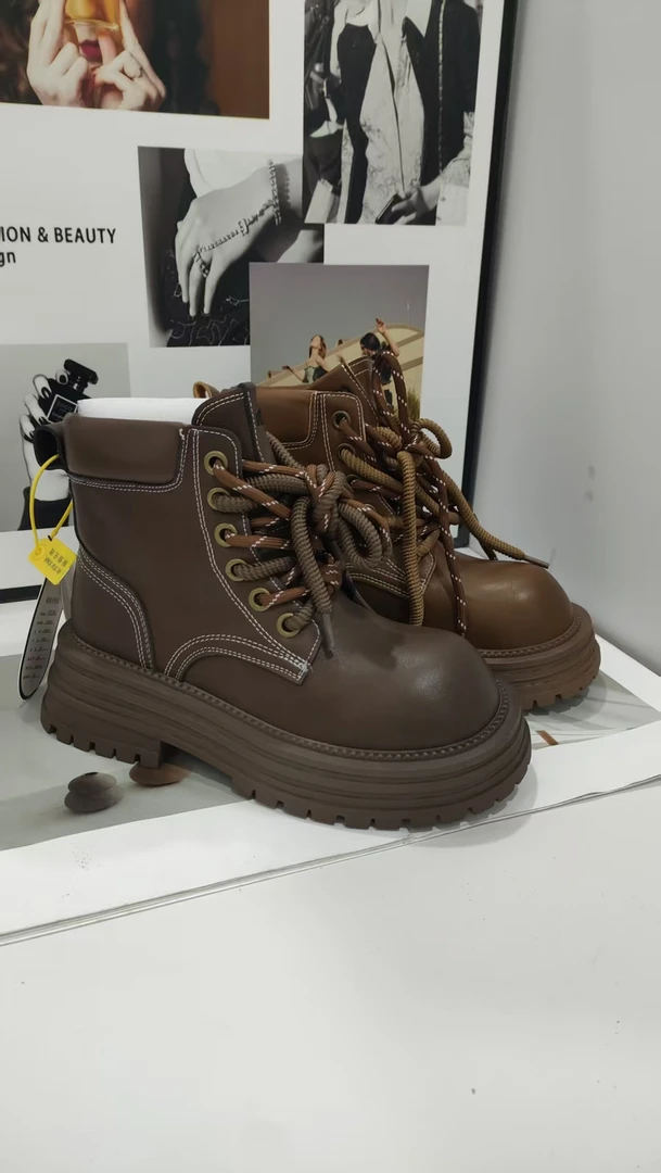 显瘦小个子百搭厚底长筒靴秋冬时尚H6216