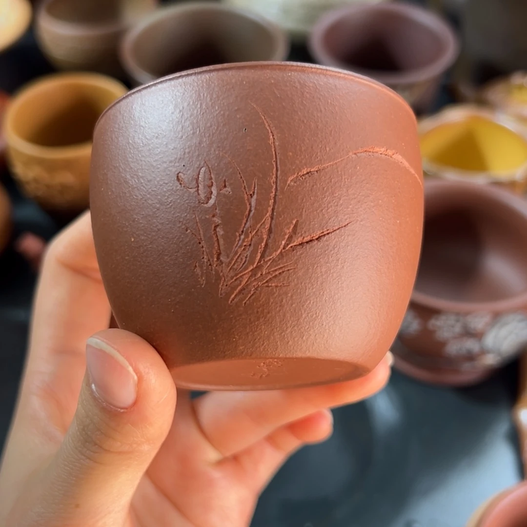 茶杯紫砂紫泥主人杯