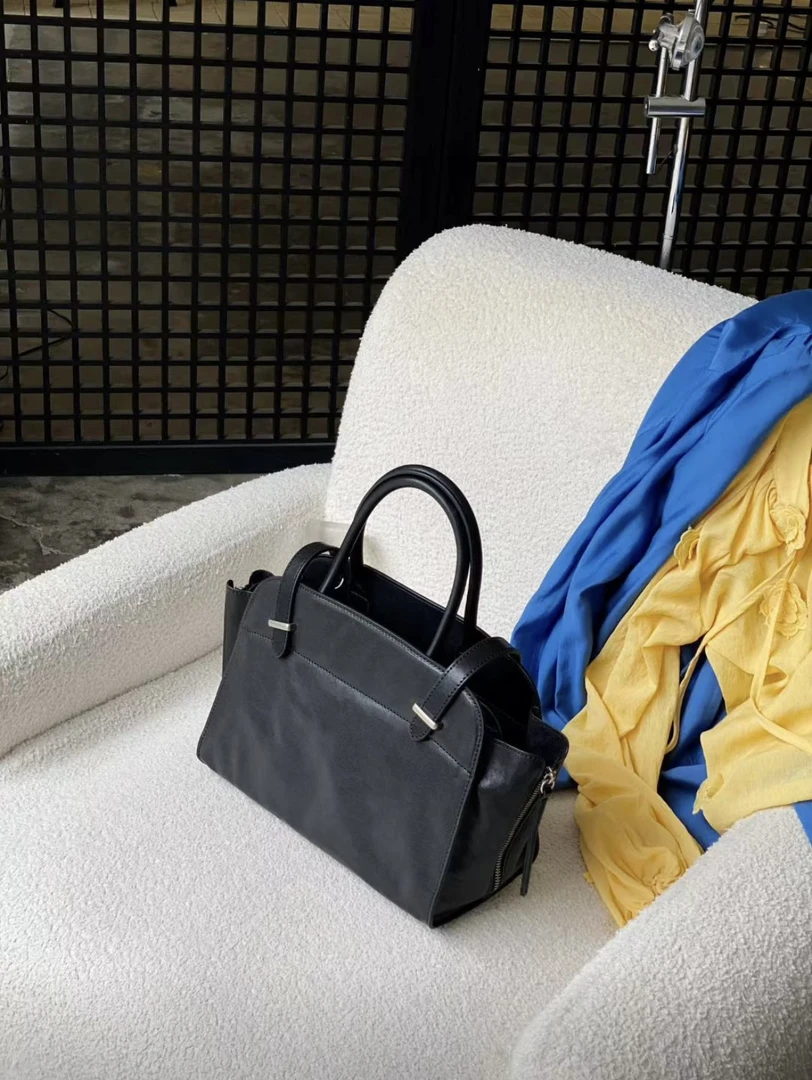 【上新】-莲花包-头层水晶胎牛皮高级大气手提斜挎包通勤风简约