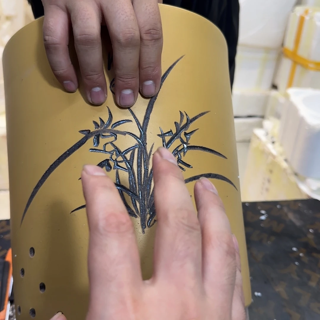 紫砂花盆口径17高度22