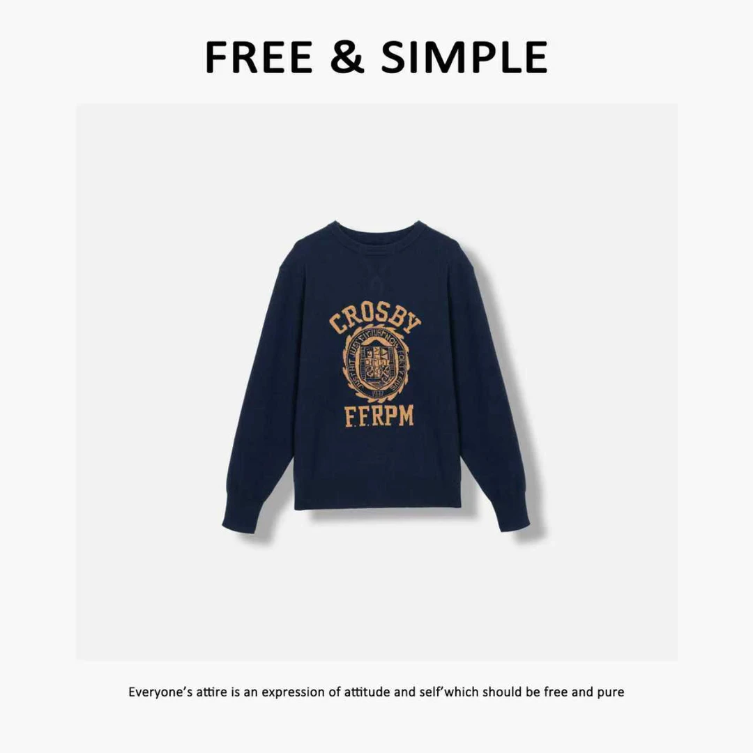 Free&Simple-‘韩系女主感’秋冬款韩系感字母提花棉卫衣-86180