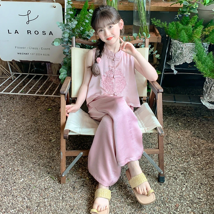 女童夏装套装2025新款洋气时髦儿童国风汉服中式两件套小女孩夏季