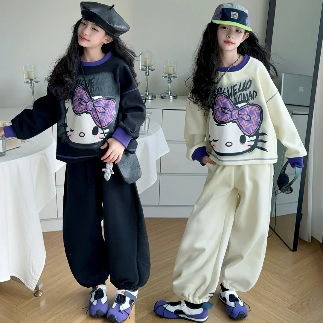 女童套装秋装2025新款洋气大童春秋季超好看卫衣儿童时髦两件套潮