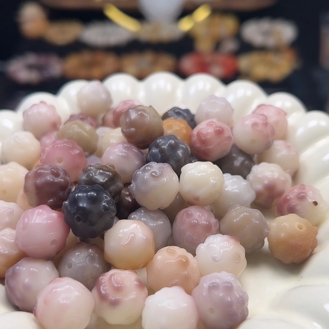 手串菩提根/象牙果卡15紫水晶羊头50颗
