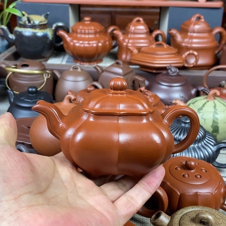 茶壶紫砂筋纹传炉260cc原矿赵庄朱泥特价