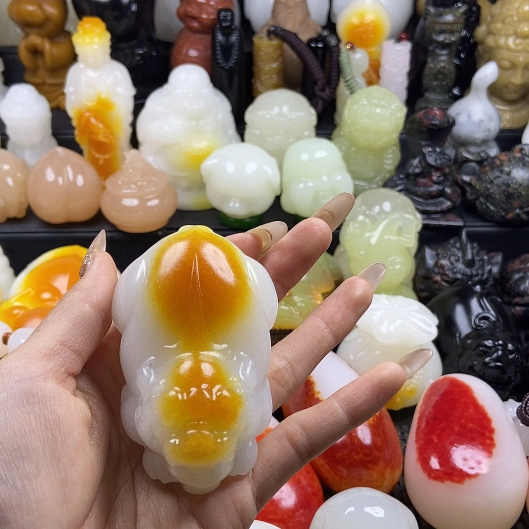 无花朵原石雕刻把件