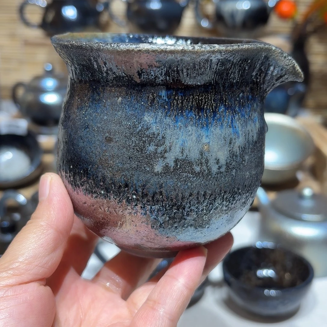 壶建水紫陶紫泥柴烧公道杯