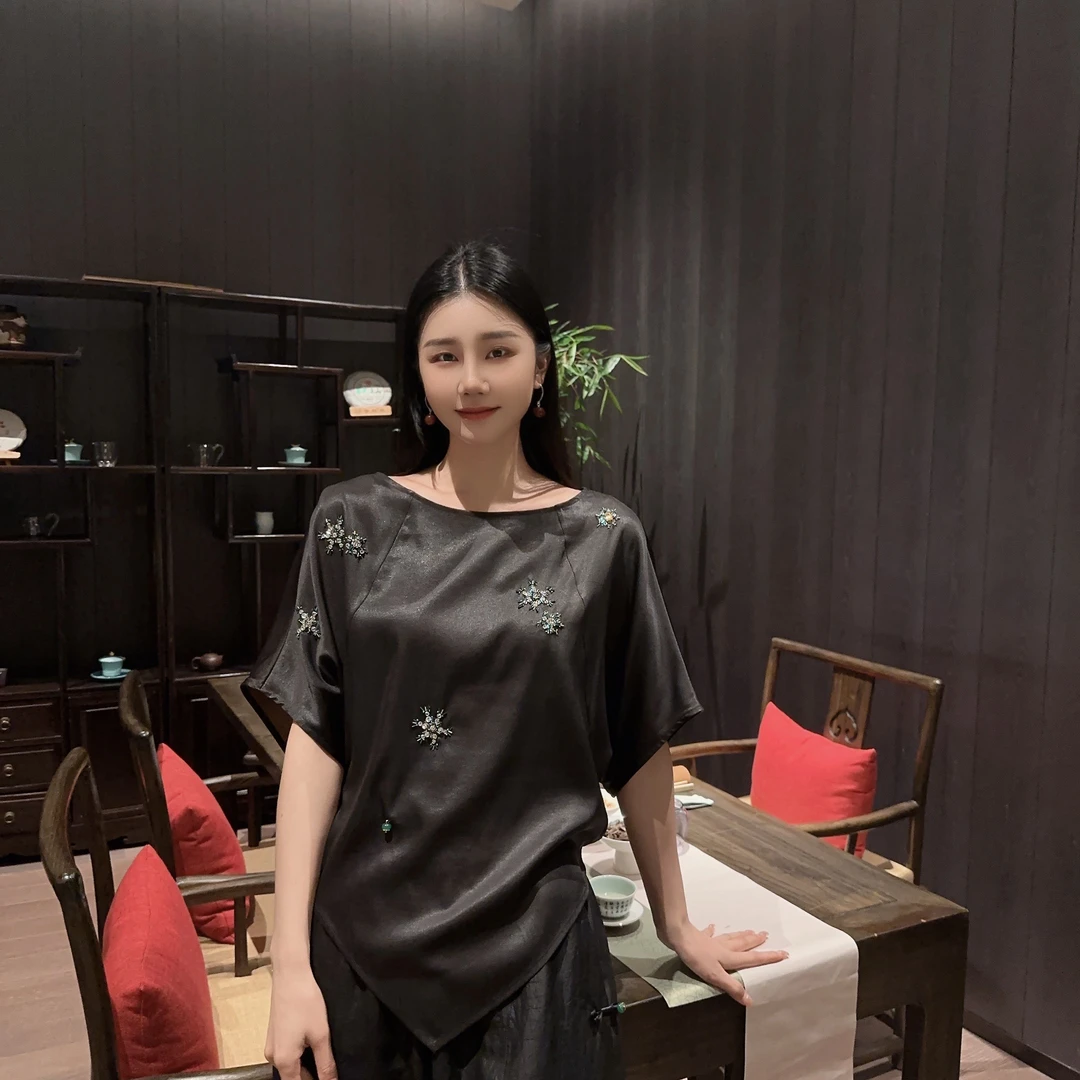 Betty Bairn【观澜颂 · 重锻香云纱】老油料25姆米上衣25B-BW9590