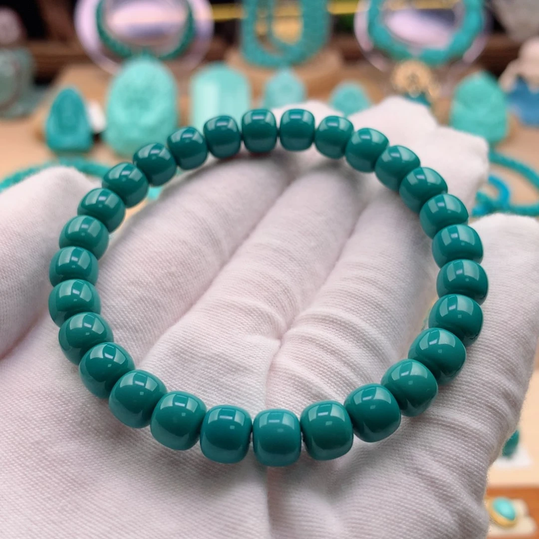 绿松石珠宝奇石未镶嵌8mm