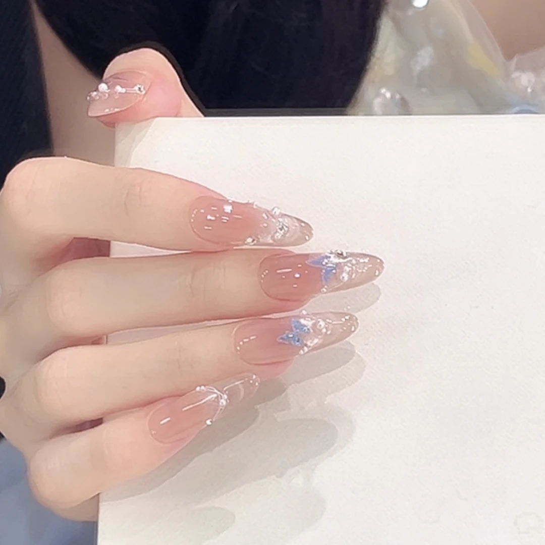 【糯紫晶蝶】Kull库姥姥轻奢纯手工糯紫腮红猫眼蝴蝶纯欲夏穿戴美甲