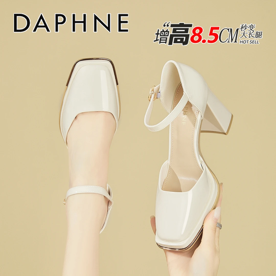 达芙妮法式玛丽珍高跟鞋女2025秋季配裙子主婚纱小个子粗跟新娘鞋