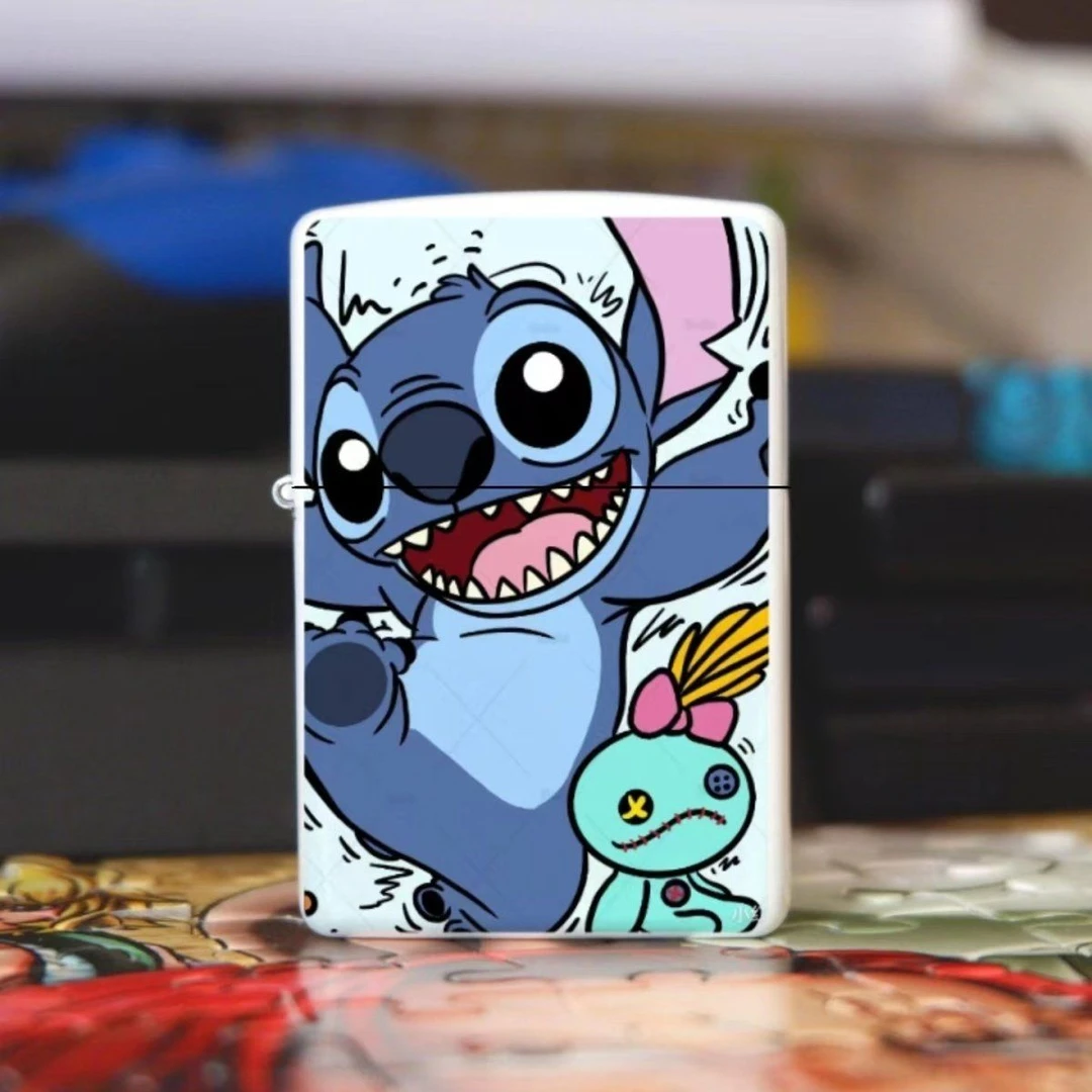 【笑脸史迪仔】个性高端金属颜值国潮漫画可爱卡通复古煤油打火机