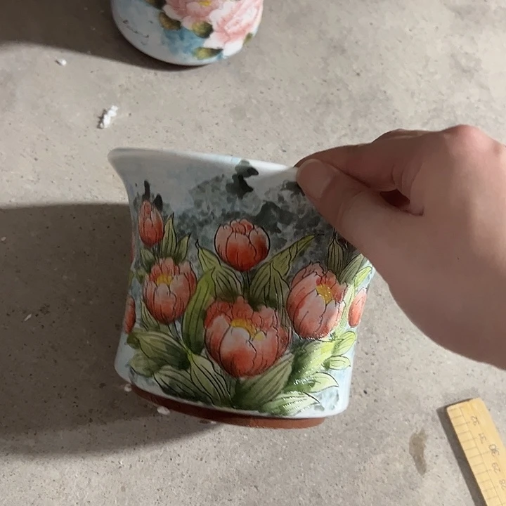 景德镇手绘花盆满38包邮偏远地区除外