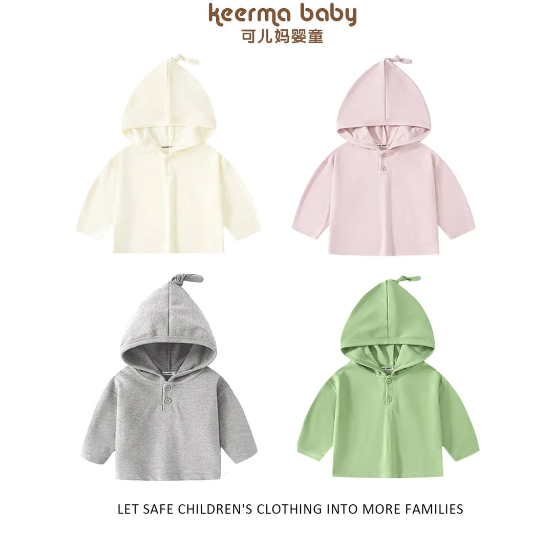 【小小添衣】婴儿春秋款T恤帽衫韩版外套大童长袖洋气薄款宽松休闲