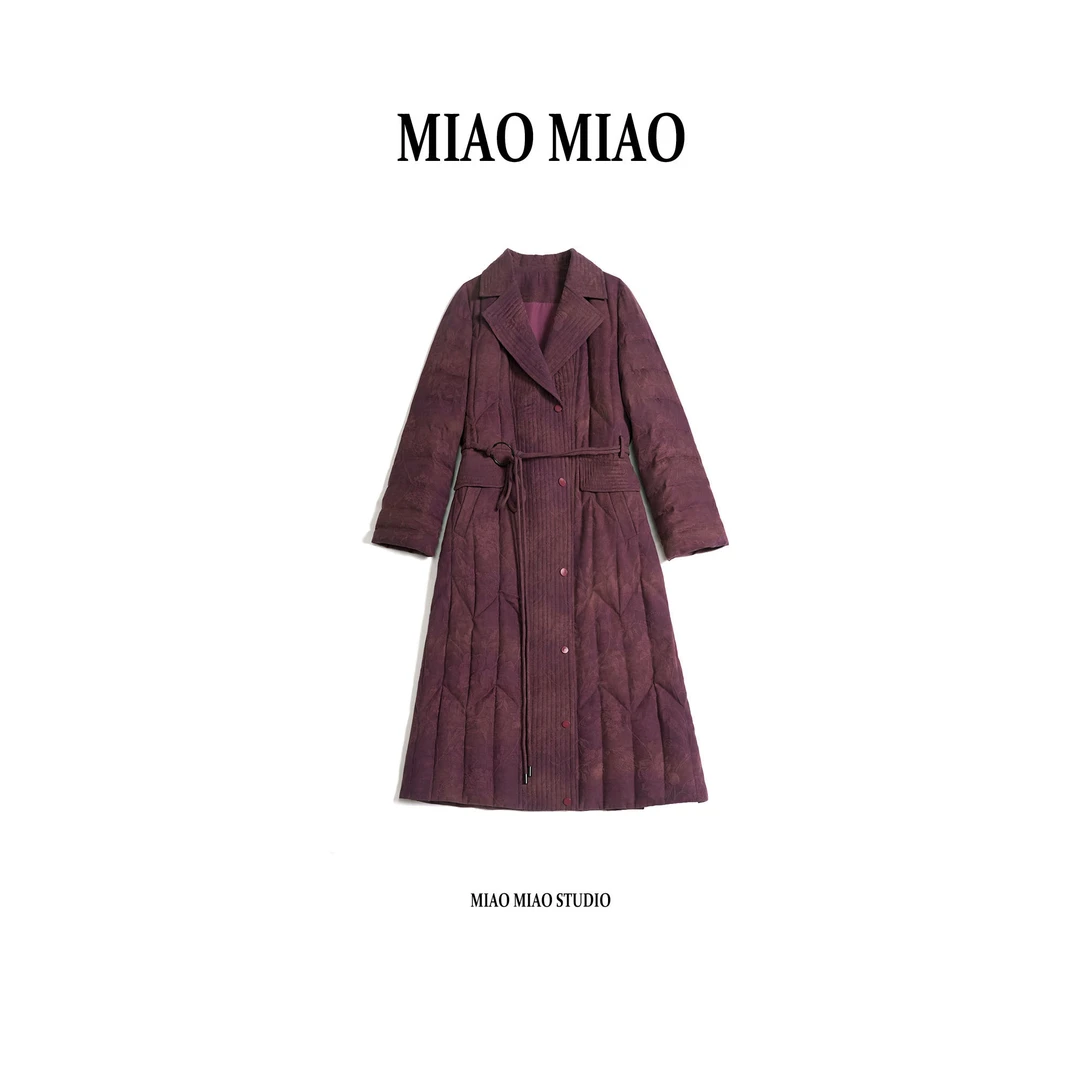 【白天鹅·暮紫烟】淼淼家10715冬季保暖90白鹅绒提花香云纱鹅绒服