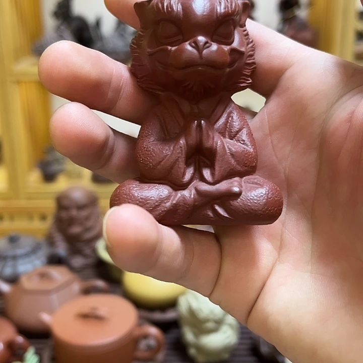 紫砂茶宠紫砂双手合十小龙仙茶宠摆件