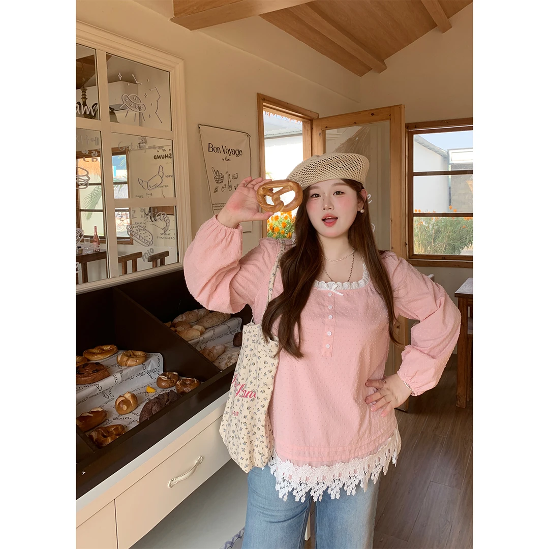 110徐达布大码女装法式衬衫上衣方领缎面长袖衬衣C29683C51