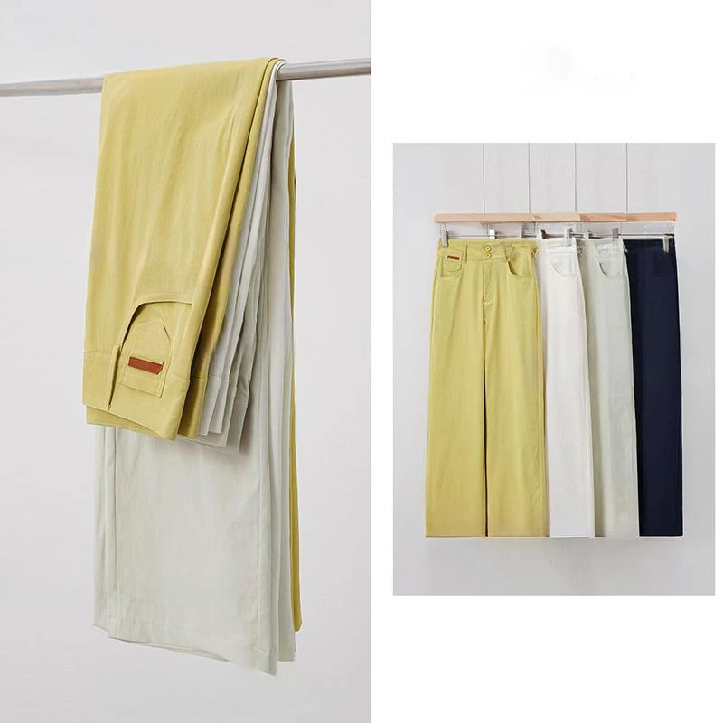 【清凉冰丝】夏季天蚕 丝冰丝防晒高腰垂感休闲窄版显瘦直筒阔腿裤