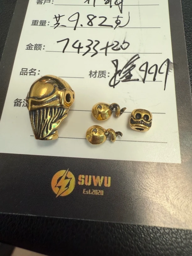 足金999电黑工艺jm三通弟子珠平头