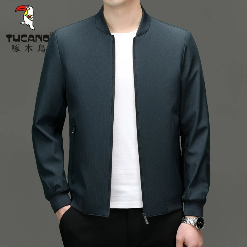 啄木鸟春季男士棒球领夹克时尚休闲外套简约百搭防风潮流运动上衣