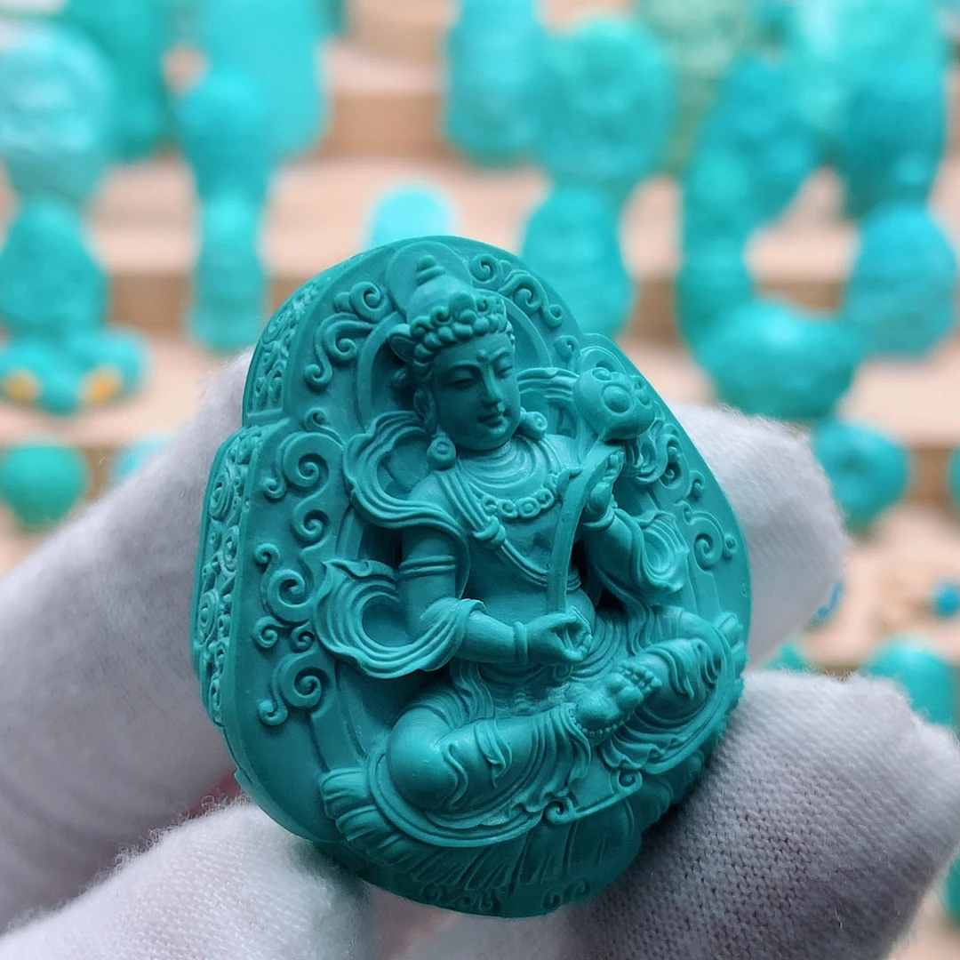 绿松石未镶嵌普贤菩萨