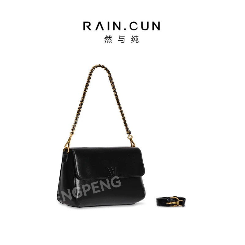 RAIN.CUN GQ-8891-黑色 轻奢女士时尚通勤小众百搭斜挎包
