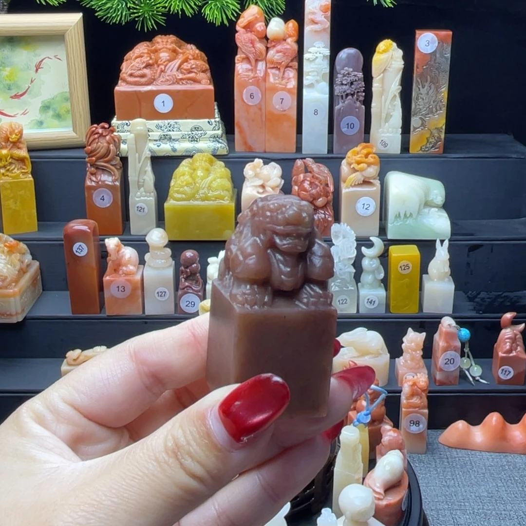 寿山石印石貔貅印章