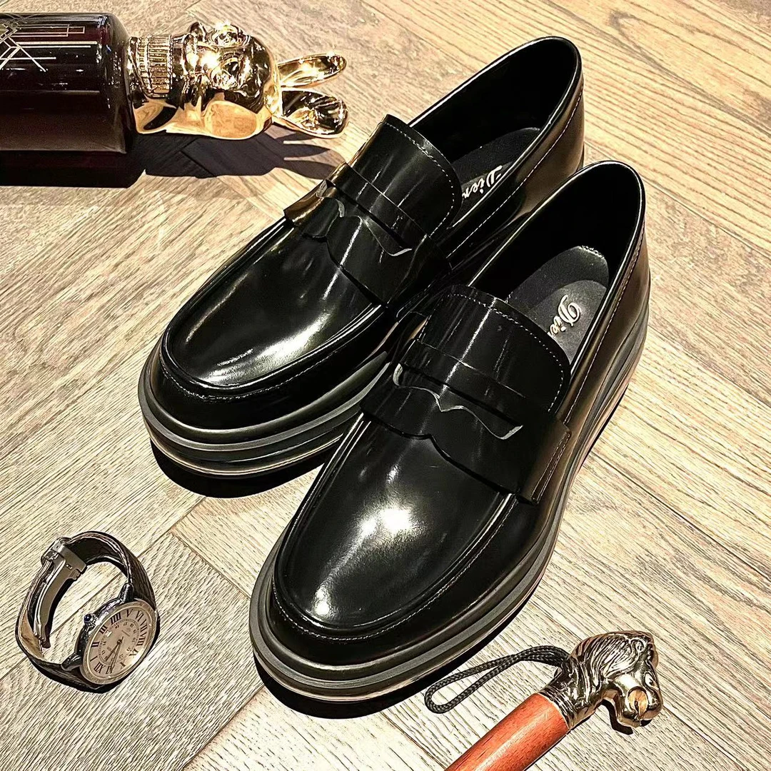 DIERTUUO迪途-男士经典时尚商务百搭英伦风圆头休闲乐福鞋019