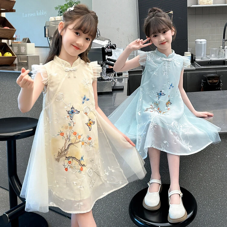 儿童春秋汉服中国风古装女童2025新款女孩古风唐装公主连衣裙春装