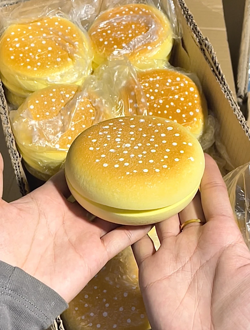 双层照烧汉堡黏黏款慢回弹！一慢两玩！捏松软手感回弹偏快捏捏乐