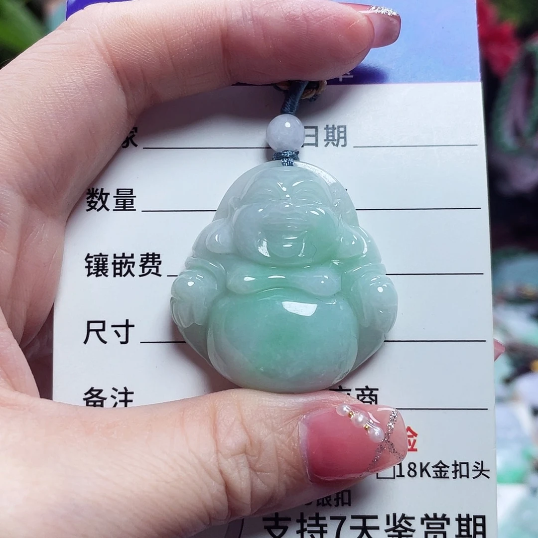 翡翠未镶嵌颈饰佛公25