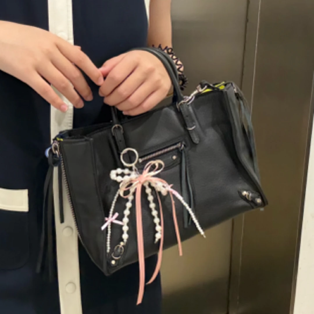 95新 Balenciaga/巴黎世家 黑色小号paper手提托特