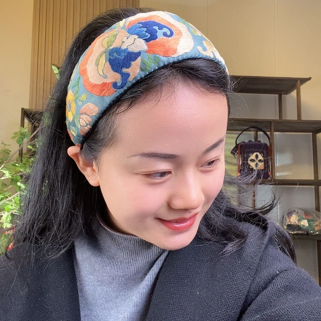织绣老绣手工刺绣发箍
