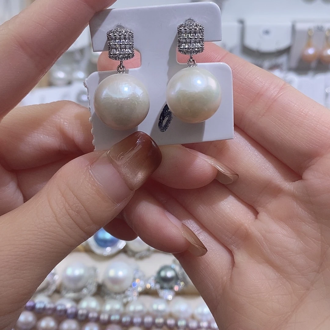 淡水珍珠耳饰未镶嵌w14.2