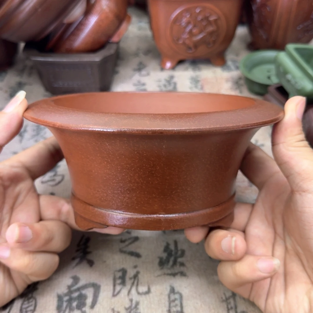紫砂花盆14x7内经紫砂花盆