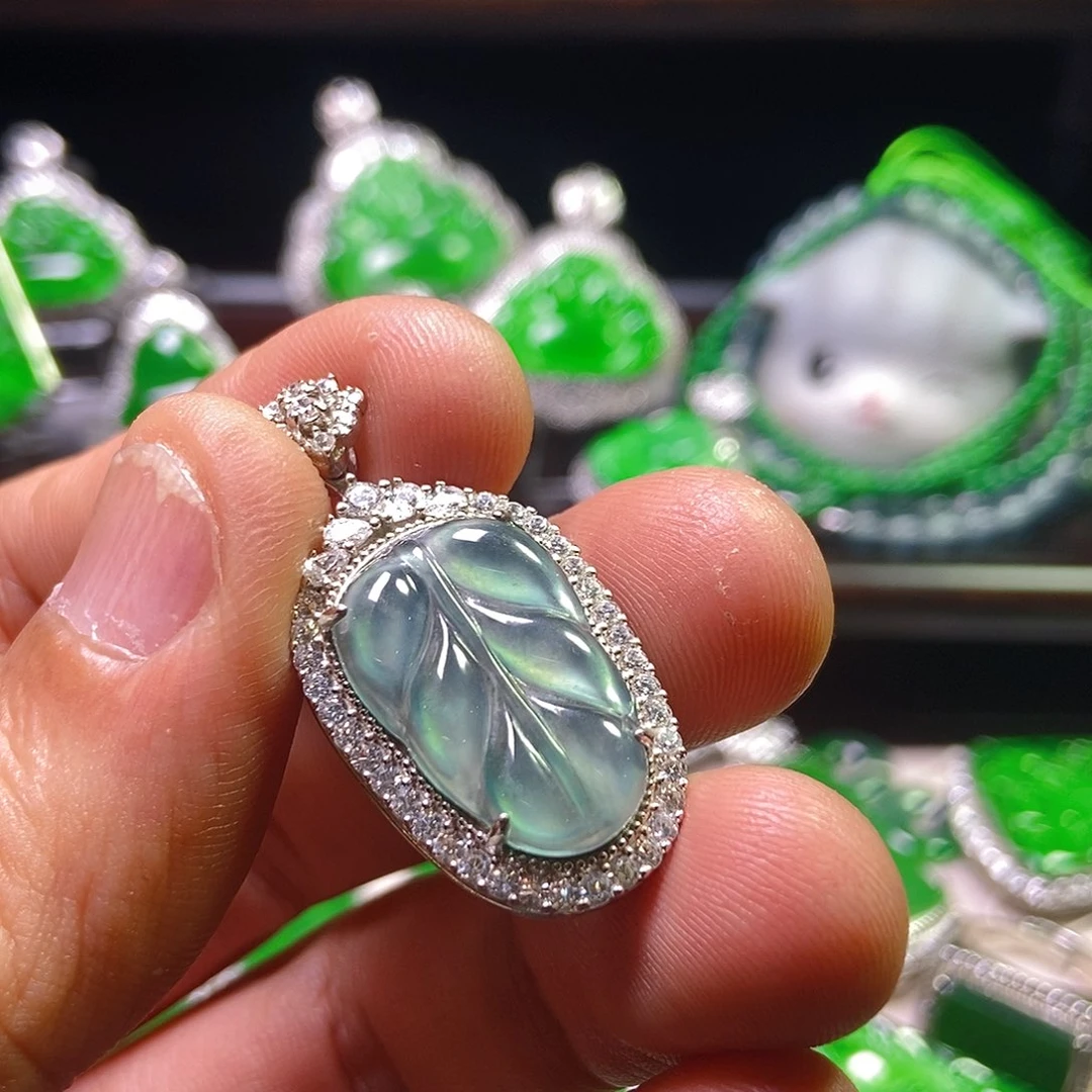 翡翠银S925镶嵌吊坠(不含链)800吊坠