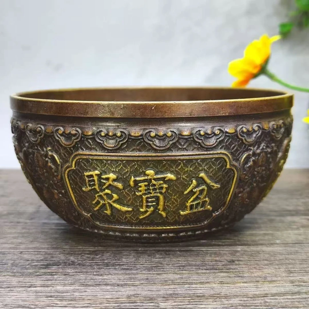 铜聚宝盆精工摆件
