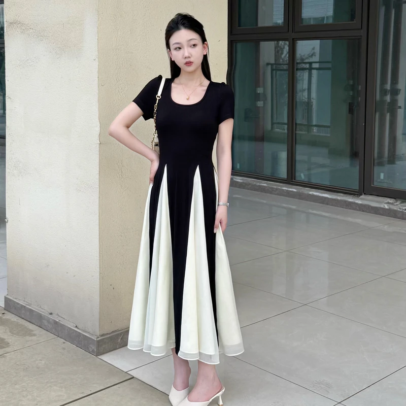 【风呤衫036】小个子法式高级气质短袖连衣裙御姐收腰显瘦