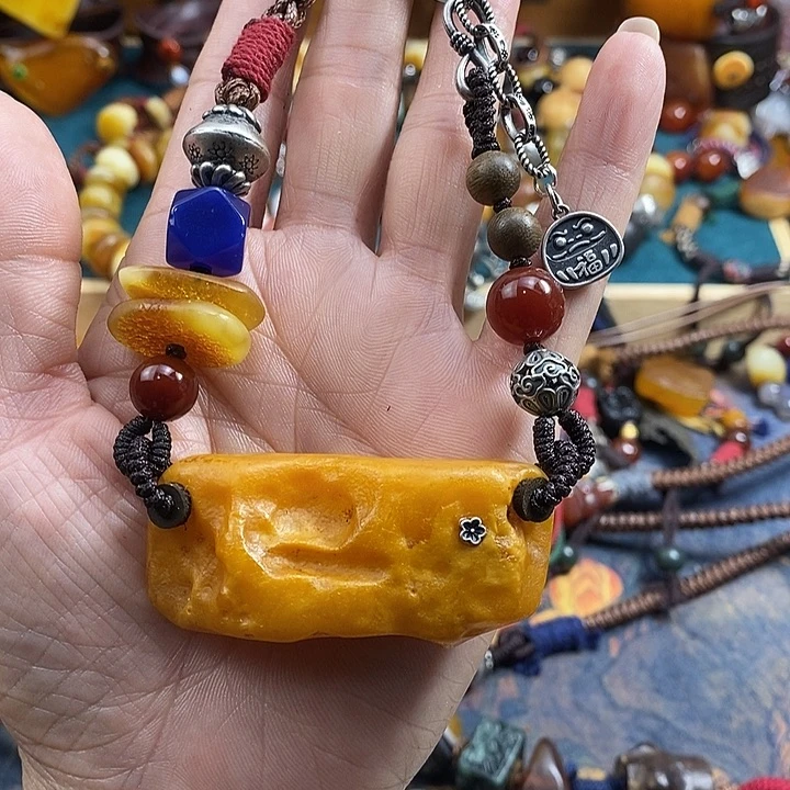 蜜蜡未镶嵌项链项链