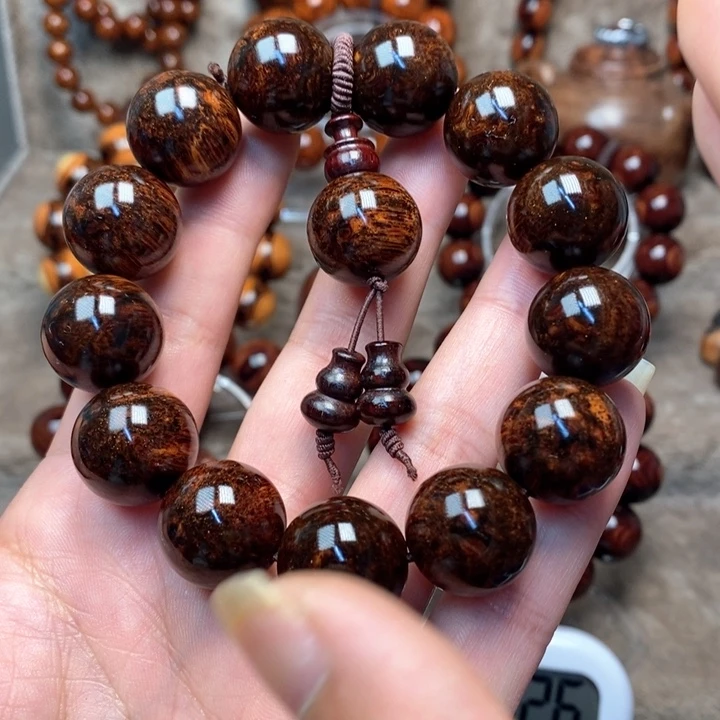 黄花梨/降香黄檀浮*紫油梨成品加工手串