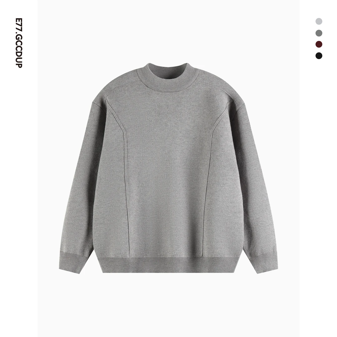 GCCDUPE77『暖云天』冬季高支双罗纹针重磅加绒叠穿圆领针织毛衣